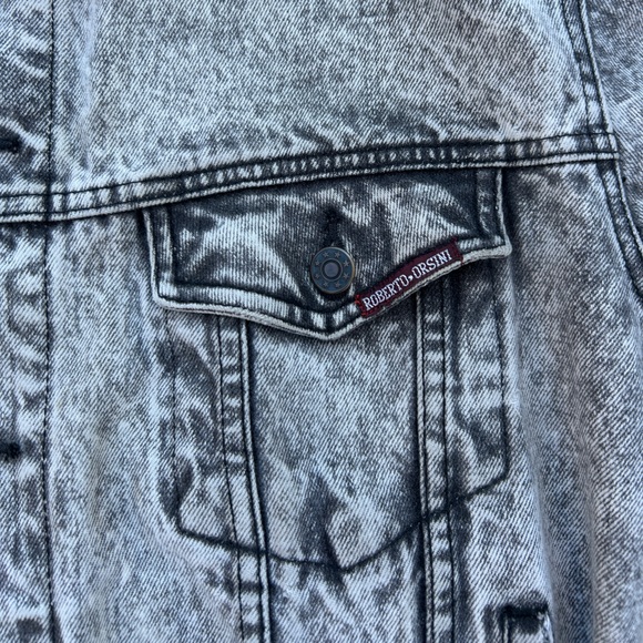 Vintage Roberto Orsini Men's Black/Grey Denim Jacket Size Small 100% Cotton - Picture 5 of 12